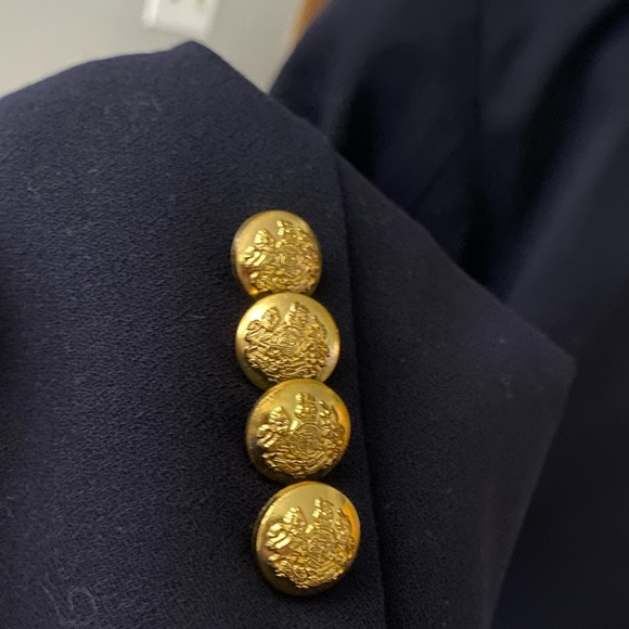 Ralph Lauren Purple Label vintage navy blazer women’s sz 8 gold and red detail - Picture 6 of 7